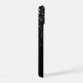 カスタムブラックグリッタースパークルモノグラム iPhone 15ケース (右側面)