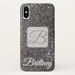 カスタムブラックグリッターIphone xケース iPhone X ケース