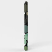 カスタムブラックグリーンティール(緑がかった色)ブルーレトロアートパターン Case-Mate iPhoneケース (裏面/右)