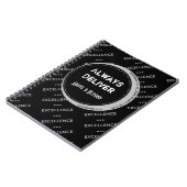 カスタムブラックグレイやる気を起こさせる常に配信 ノートブック (左側)