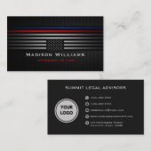 カスタムブラックグレーザアメリカ旗法律事務所 名刺 (正面/裏面)
