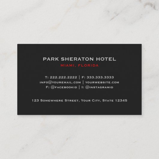 カスタムブラックグレーレッドザUSAアメリカ国旗のプレミアム 名刺 (裏面)