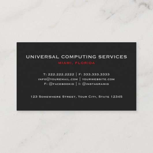 カスタムブラックグレーレッドザUSAアメリカ国旗のプレミアム 名刺 (裏面)