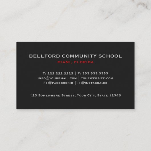 カスタムブラックグレーレッドザUSAアメリカ国旗のプレミアム 名刺 (裏面)