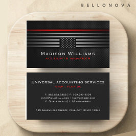 カスタムブラックグレーレッドザUSAアメリカ国旗のプレミアム 名刺
