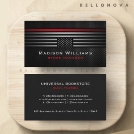 カスタムブラックグレーレッドザUSAアメリカ国旗のプレミアム 名刺