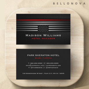 カスタムブラックグレーレッドザUSAアメリカ国旗のプレミアム 名刺