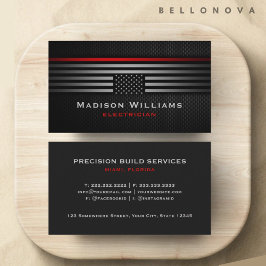 カスタムブラックグレーレッドザUSAアメリカ国旗のプレミアム 名刺