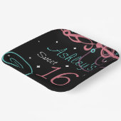 カスタムブラックスウィート16バースデーパーティープレート ペーパープレート (傾斜あり)