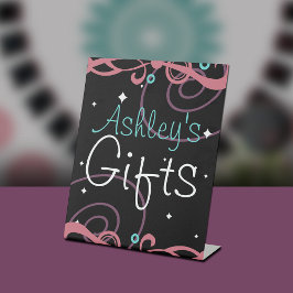 カスタムブラックスウィート16誕生日 台座サイン