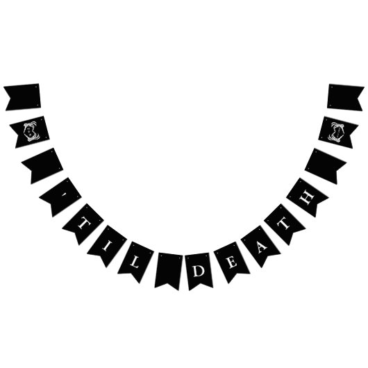 カスタムブラックスケルトン装飾ティルデス結婚ズ バンティングフラッグ (全)