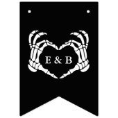 カスタムブラックスケルトン装飾ティルデス結婚ズ バンティングフラッグ (第2の旗)