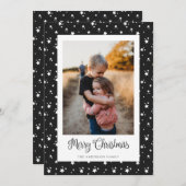 カスタムブラックスターズ写真メリークリスマスカード シーズンカード (正面/裏面)