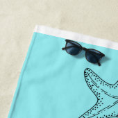 カスタムブラックタンサンドシックビーチハウススターフィッシュ ビーチタオル (インサイチュ)