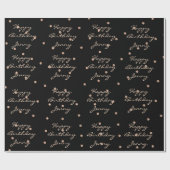 カスタムブラックドットバラ金ゴールドクリスタルスワロフスキ ラッピングペーパー (フラット)