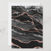 カスタムブラックバラゴールドフォイルアゲート結婚ズ 招待状 (裏面)