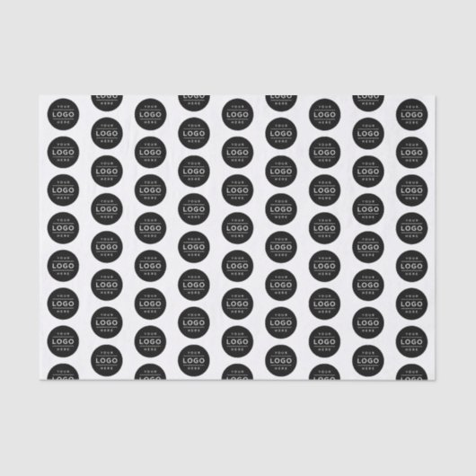 カスタムブラックビジネスロゴブランディングパターン（の模様が）ある 薄葉紙 (正面)