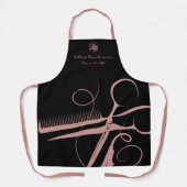 カスタムブラックピンクのロゴのモットヘアツール エプロン (正面)