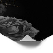 カスタムブラックフローラ結婚記念日ポスター ポスター (角)