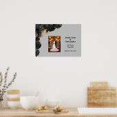 カスタムブラックフローラ結婚記念日ポスター ポスター (キッチン)