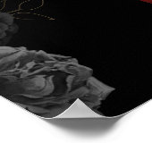 カスタムブラックフローラ結婚記念日ポスター ポスター (角)