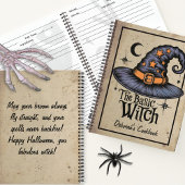 カスタムブラックフ不気味ライトスクリプトハロウィーンウィッチ ノートブック