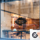 カスタムブラックブラシフレーム春販売店 ウィンドウサイン (カフェ窓)