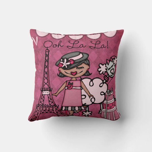 カスタムブラックヘアパリディバピロー クッション (裏面)