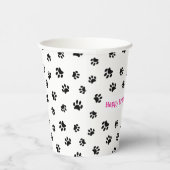カスタムブラックポープリントピンクペット誕生日パーティー 紙コップ (右)