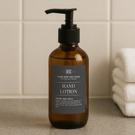 カスタムブラックモノグラムゲストルームハンドロションラベル フードラベル