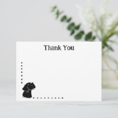 カスタムブラックラボかわいい犬フラットありがとうノートカード サンキューカード (スタンド正面)