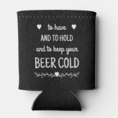 カスタムブラックレザープリント結婚式の引き出物 缶クーラー (裏面)