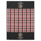 カスタムブラックレッドプレイドファームハウススタイル テーブルクロス (正面)