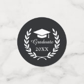 カスタムブラックローレルリースエンブレム卒業写真 コンフェッティ (スモール正面)