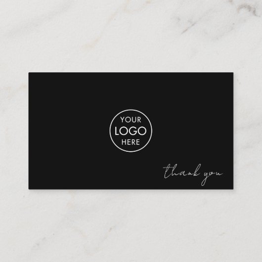 カスタムブラック割引サンキュービジネスロゴ 割引カード (裏面)
