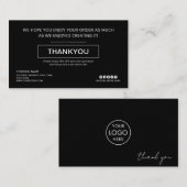 カスタムブラック割引サンキュービジネスロゴ 割引カード (正面/裏面)