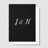 カスタムブラック半透明紙 ベラム紙招待状 (オフセット)