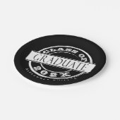 カスタムブラック卒業パーティー卒業 ペーパープレート (アングル)