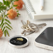 カスタムブラック名実在財団代理人プロモーション キーホルダー (側面)