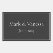 カスタムブラック名&日付ステッカー 長方形シール (正面)