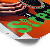 カスタムブラック女子ギタリストアー感動的ト ポスター (コーナー)