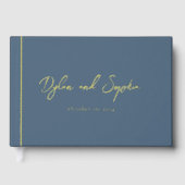カスタムブラック結婚ズラグジュアリーフォイルレタリング ゲストブック (正面)