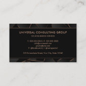 カスタムブラック金ゴールドダークブラウンプロフェッショナル 名刺 (裏面)