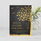カスタムブラック金ゴールドファミリー懇親会招待状 招待状 (スタンド正面)