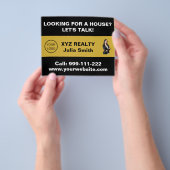 カスタムブラック金ゴールド実在エステートロゴのプロモーション チラシ (手)