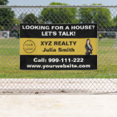 カスタムブラック金ゴールド実在エステートロゴのプロモーション 横断幕 (インサイチュ)