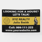 カスタムブラック金ゴールド実在エステートロゴのプロモーション 横断幕 (横)