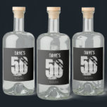 カスタムブラック50th Any Age Birthday Party リキュールボトルラベル<br><div class="desc">カスタムブラック50th Any Age Birthday Partyお酒ラベル</div>