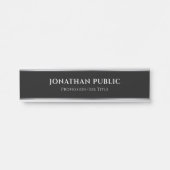 カスタムブラック&シルバープロフェッショナルモダンテンプレート サインプレート (正面)