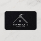 カスタムブラック+シルバーホーム建物建築 名刺 (正面)